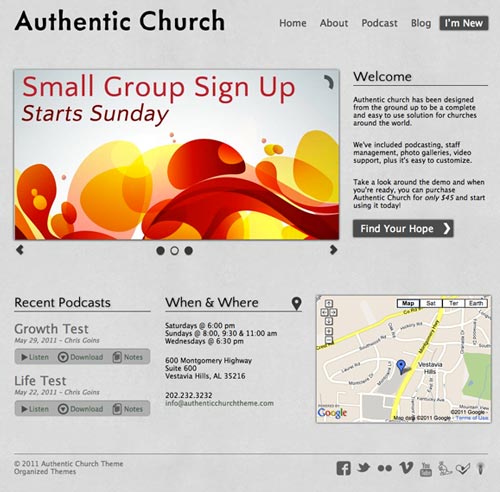 Organized Themes Authentic Church Theme Review