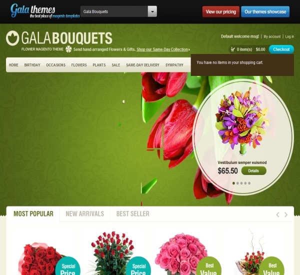 Flower Magento Theme - Gala Bouquets