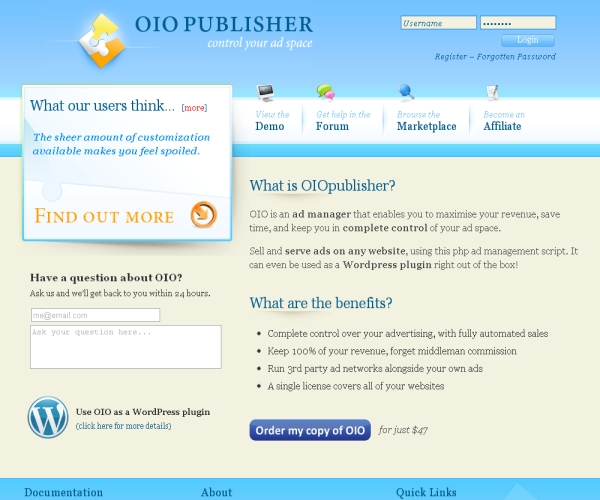 OIO Publisher-Premium Ad manager plug-in for WordPress