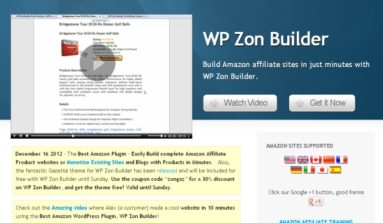 WP Zon Builder Plugin Review- A Premium WordPress Plug-in for Amazon Affiliate sites