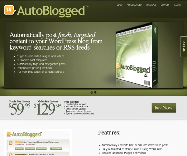 Auto Blogged-Premium WordPress Plug-In